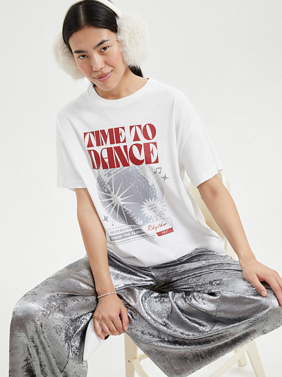 Футболка из хлопка с новогодним принтом