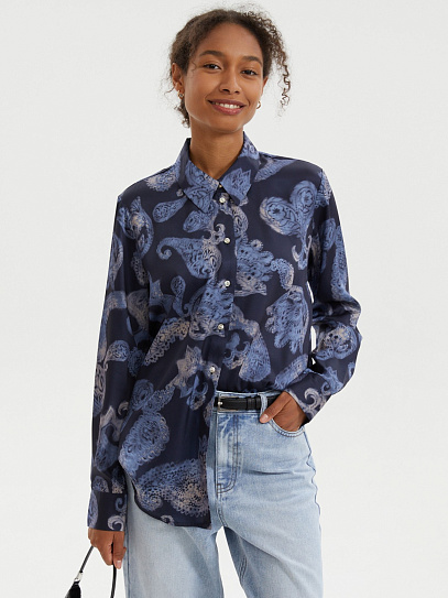 Рубашка с принтом и длинным рукавом