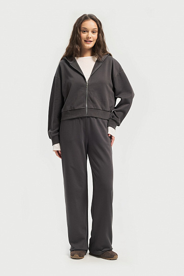 Укороченная толстовка оверсайз на молнии