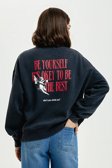 Трикотажный оверсайз свитшот