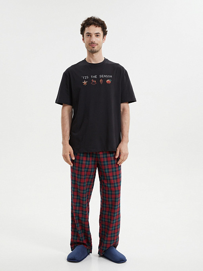 Домашние брюки из хлопка в клетку