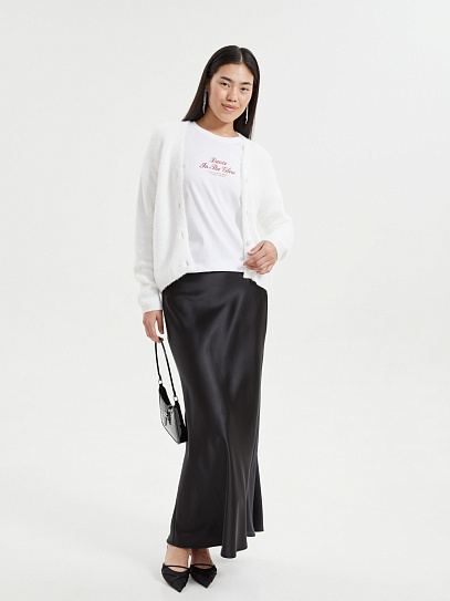 Атласная юбка годе макси