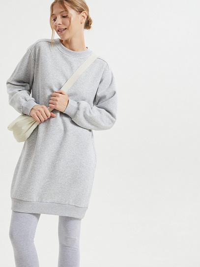 Утеплённое трикотажное платье-свитшот