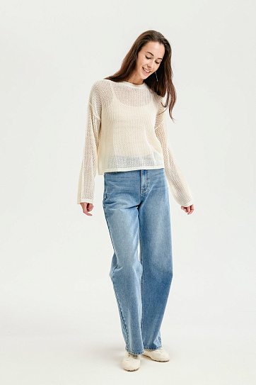 Ажурный вязаный джемпер