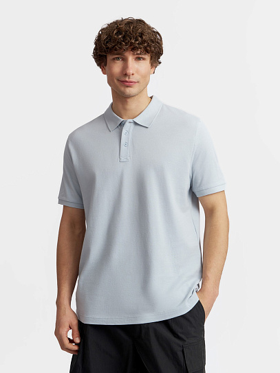 Футболка поло из хлопка однотонная