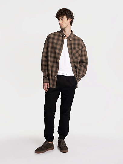 Прямые брюки-джоггеры из хлопка на резинке