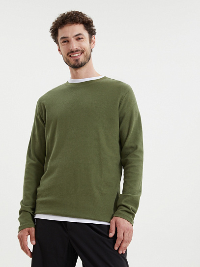 Однотонный лонгслив с длинным рукавом