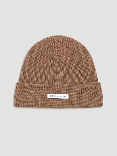 Вязаная шапка-бини с флисом