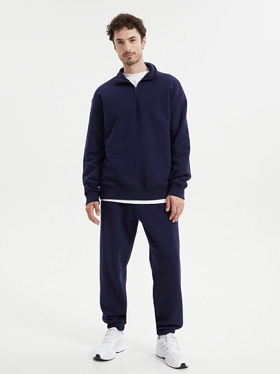 Тёплые трикотажные брюки-джоггеры с начёсом