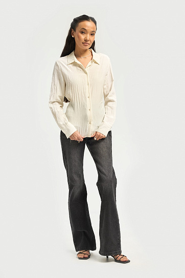 Рубашка с длинным рукавом и поясом