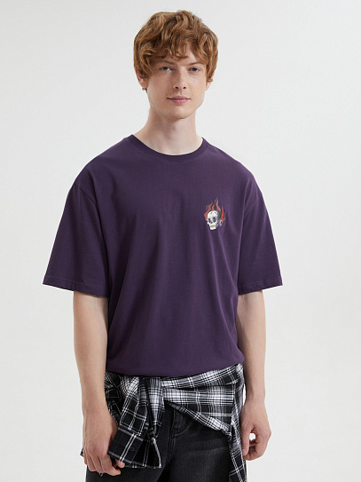 Футболка оверсайз из хлопка с принтом