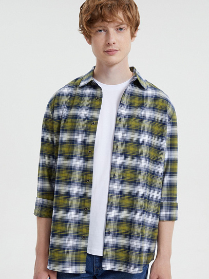 Рубашка из хлопка с узором в клетку